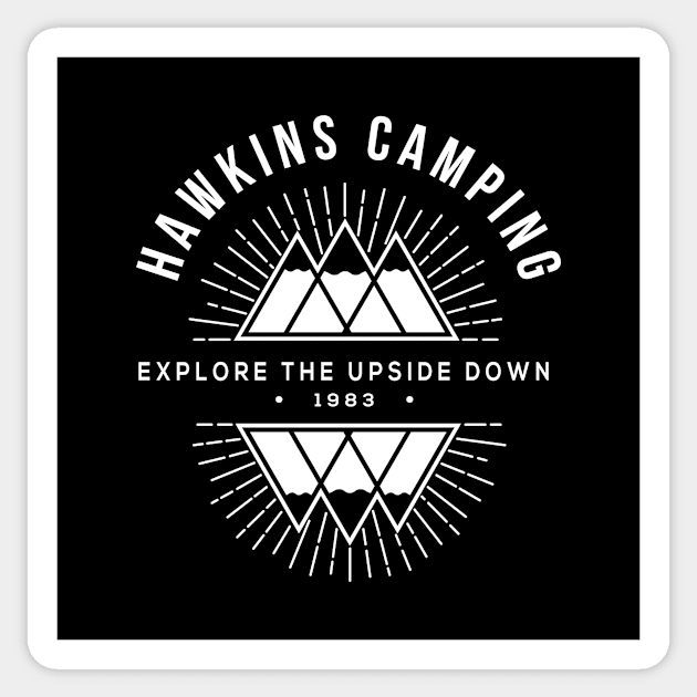 Hawkins Camping Explore Stranger Things Sticker by Rebus28